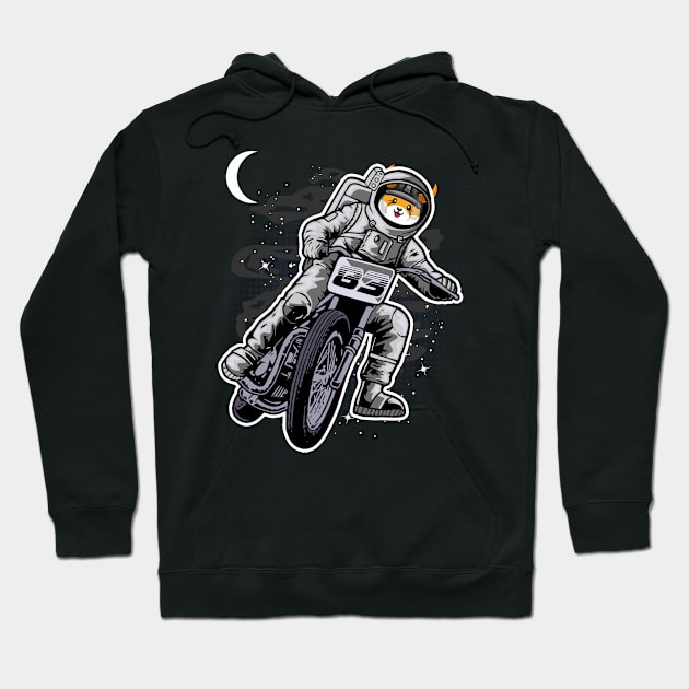 Astronaut Motorbike Floki Inu Coin Floki Army To The Moon Crypto Token Cryptocurrency Wallet Birthday Gift For Men Women Kids Hoodie by Thingking About